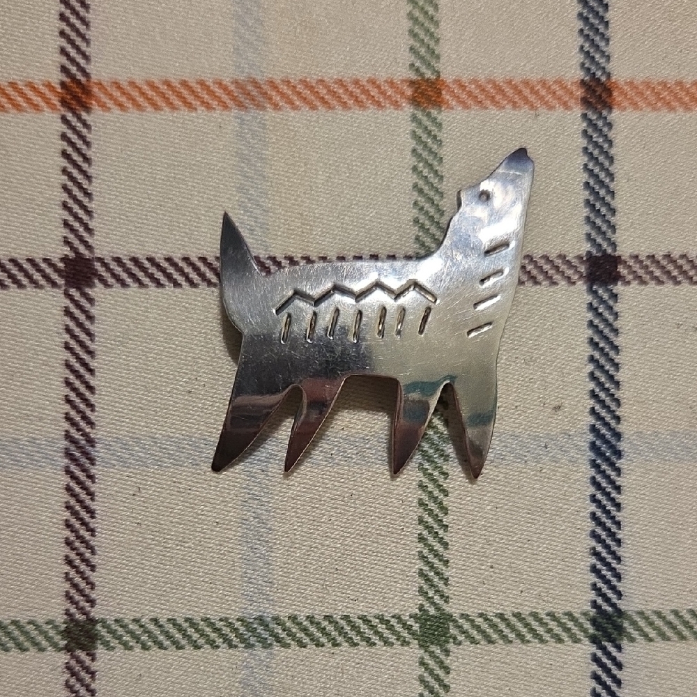 Vintage Far Fetched Sterling Silver Dog-Shaped Brooch